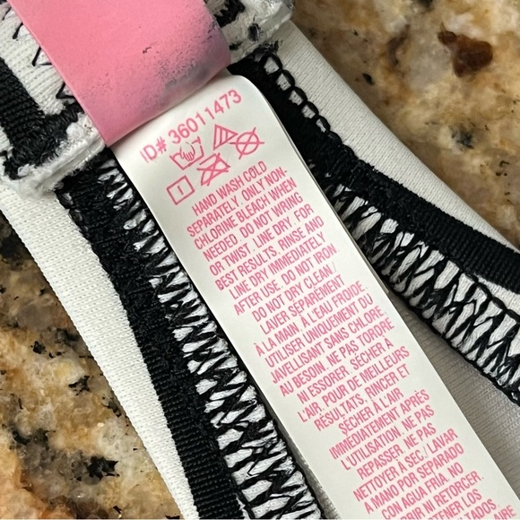 Victoria Secret Black & White Striped Ruched Halter Crop Top XL - Picture 8 of 8